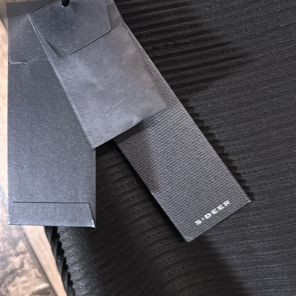 S. Deer large black one shoulder button strap fancy stretchy dress - Picture 15 of 16